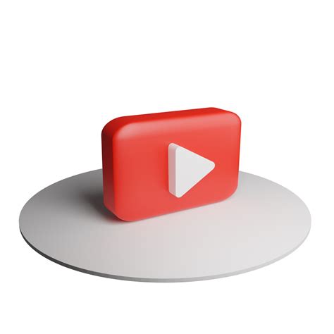 3D Render youtube logo icon isolated on transparent background ...