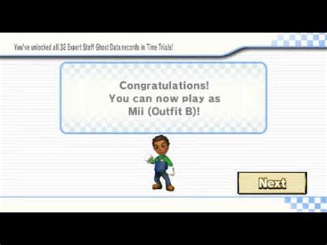 Mario Kart Wii - Unlocking Mii Outfit B - YouTube