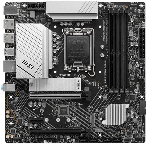 MSI PRO B760M-A DDR4 II LGA 1700 mATX Motherboard, Intel B760 Chipset, 4x DDR4 Slots & 128GB Max ...