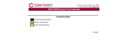 Birney Elementary School - School District Instructional Calendar - Cobb County - 2022-2023