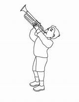 Boy Playing The Trumpet coloring page  Download Print Or Color Online sketch template