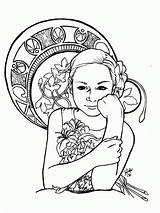 Relax And Unwind With Art Nouveau Coloring Pages sketch template