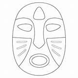 Premium Vector  Tribal Mask Isolated coloring Page sketch template