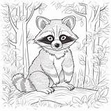 Raccoon Coloring Pages – Corner sketch template