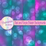 Teal and Purple Bokeh Backgrounds