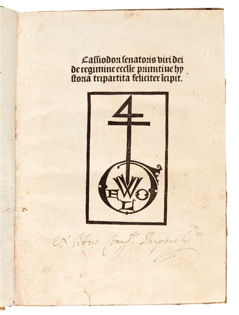 Cassiodorus, Historia ecclesiastica tripartita, [Paris, c. 1494-1495 ...