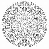 Download Intricate Mandala Coloring Page Voor volwassenen  sketch template