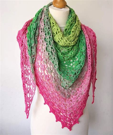 Crochet Triangle Shawl with Shells FREE Pattern - Fragrant Shawl ...