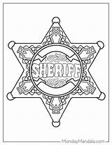 Sheriff Badge Coloring Crafts Cowboy Pages Western Preschool Star Theme  sketch template