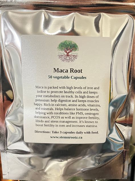 Maca Root Capsules (50 capsules) – Stem n Rootz