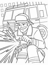 Firefighter coloring pages sketch template