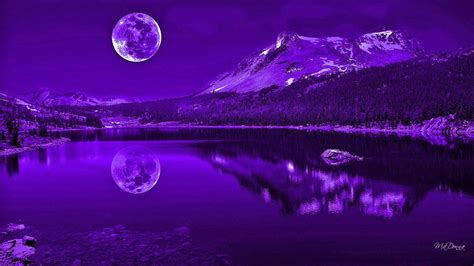 Purple Moon Wallpaper 4K