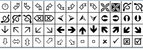 Wingdings Down Arrow Symbol