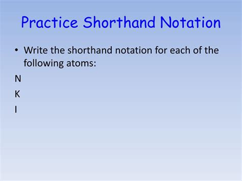 Shorthand Notation Chemistry