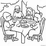 Thankful Family Gathering Coloring Page 26495 20943 sketch template