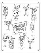 Premium Vector  Summer cocktail coloring page sketch template