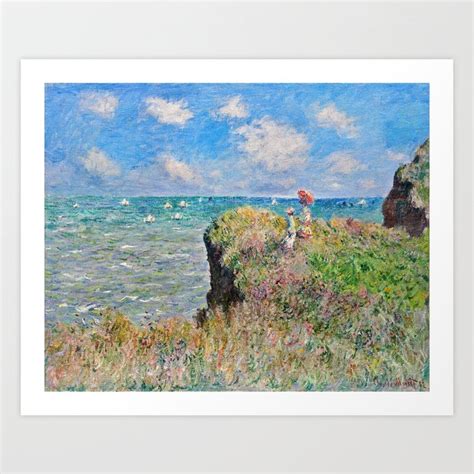 Claude Monet Cliff Walk At Pourville 1882 Art Print by Restored Art And History | Society6