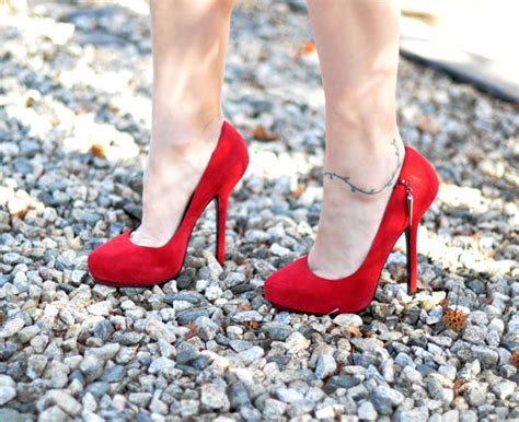Rock a Republic red suede stilettos | Flickr - Photo Sharing!