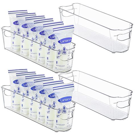 Buy Vtopmart milk Storage Container 4PCS Set, Clear Freezer and Fridge ...