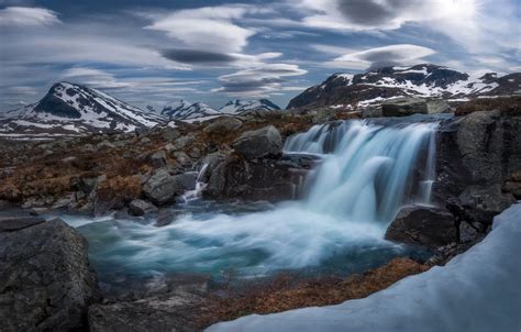 Wallpaper mountains, river, waterfall, Norway, cascade, Norway, The ...