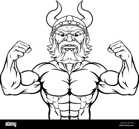 Viking Barbarian Mascot Muscle Strong Cartoon Stock Vector Image & Art - Alamy
