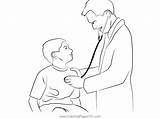 Doctor With Child Coloring Page For Kids  Free Doctors Printable sketch template