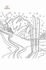 The ski resort Of France coloring Page  Coloring For Adultscom sketch template