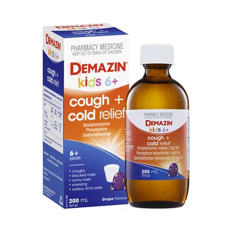 Cold & Cough Syrup For Kids (6+) | Grape Flavour | Demazin