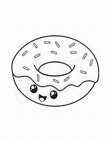 Donut Coloring Page sketch template