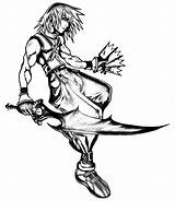 Kingdom Hearts Riku Coloring Page  Heart coloring Pages Kingdom sketch template