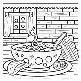 Premium Vector  Winter soup Scene Featuring A Hot bowl coloring Page sketch template
