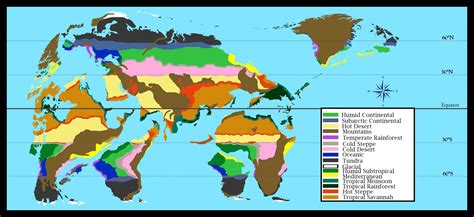 Climate map of Earth if the continents were shaped like a bear : r/map