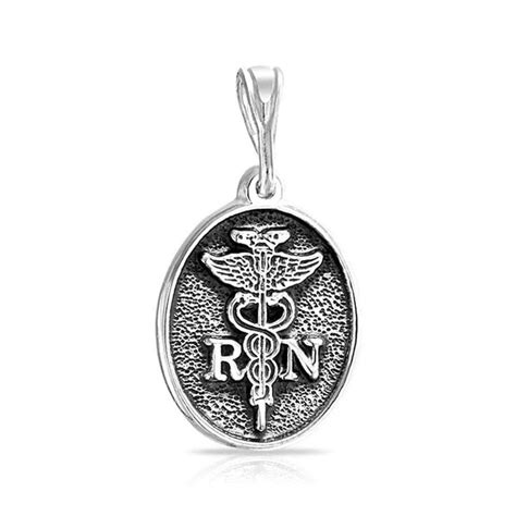 Registered Nurse Caduceus Symbol Sterling Silver RN Pendant ** We do ...