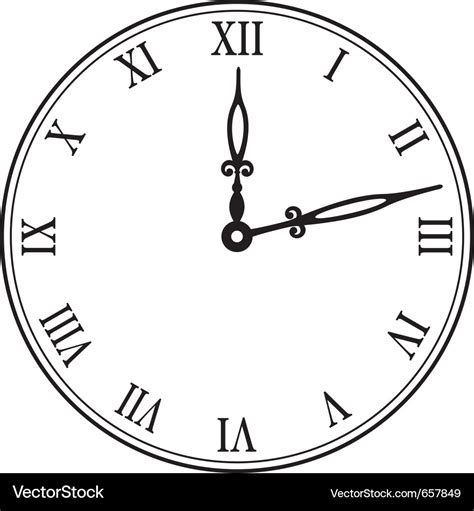 Black wall clock Royalty Free Vector Image - VectorStock