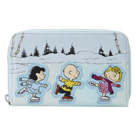 Peanuts Loungefly Wallet - Charlie Brown Ice Skating Zip Around Wallet