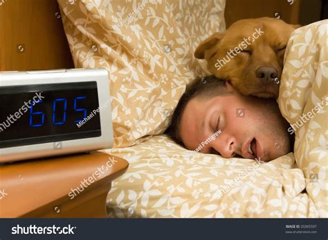 Man And His Dog Comfortably Sleeping In Stock Photo 20365597 : Shutterstock