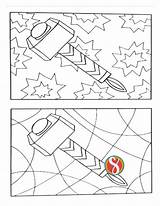 Free Thor & Mjolnir Coloring Pages — Stevie Doodles sketch template