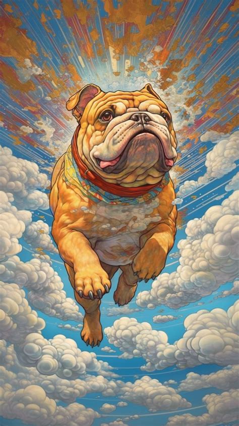 Flying Bulldog Art - Flying Bulldog | Bulldog art, Bulldog drawing, Art ...