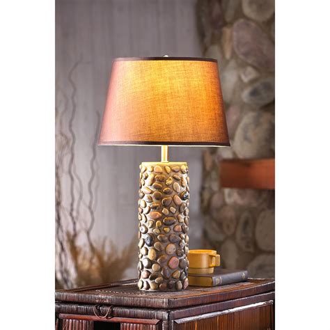 Rustic Cabin-look 24 1/2" Stone-style Table Lamp - 231903, Lighting at ...