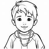 Premium Vector  Hand Draw little boy coloring book Page For Children sketch template