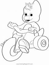 Riff Playing Bicycle Coloring Page For Kids  Free Barney & Friends sketch template