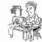 Tailor Man Machine Coloring Page Pages Sketch Coloring sketch template