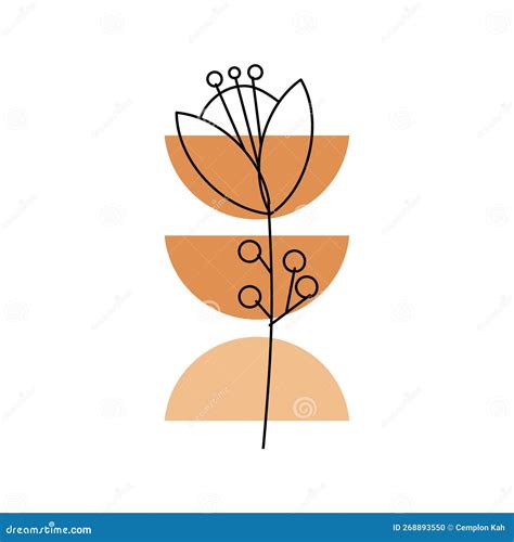 Boho Flower Aesthetic stock vector. Illustration of beautiful - 268893550