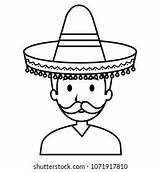 Burrito Mexican Hat Sombrero Maracas Coloring Stock Vector Royalty  sketch template