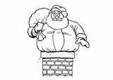 Santa chimney coloring Pages sketch template
