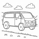 Minivan Coloring Page sketch template