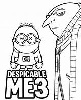 Despicable Me coloring Page Gru & Minion sketch template