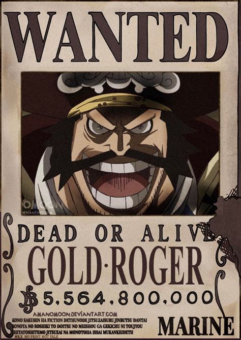 One Piece Chapter 957 Gol D Roger Wanted Bounty by Amanomoon on DeviantArt | One piece bounties ...