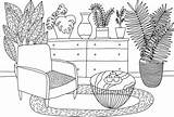 Living Room Interior coloring Page Cozy Design living  sketch template