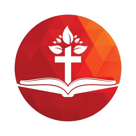 Premium Vector | Bible cross tree logo design christian church tree cross vector template design
